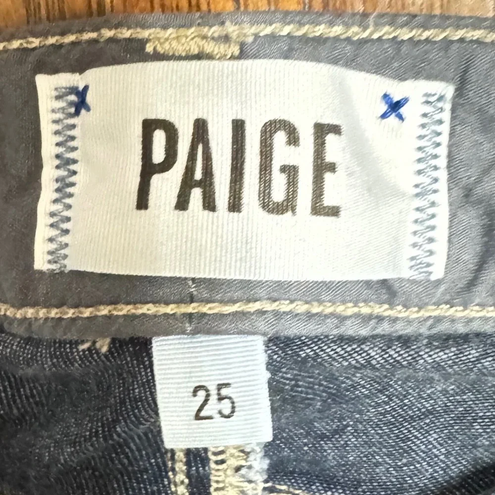 Paige Denim Women Size 25 Blue Medium Wash low rise straight‎ Leg Stretch Jeans